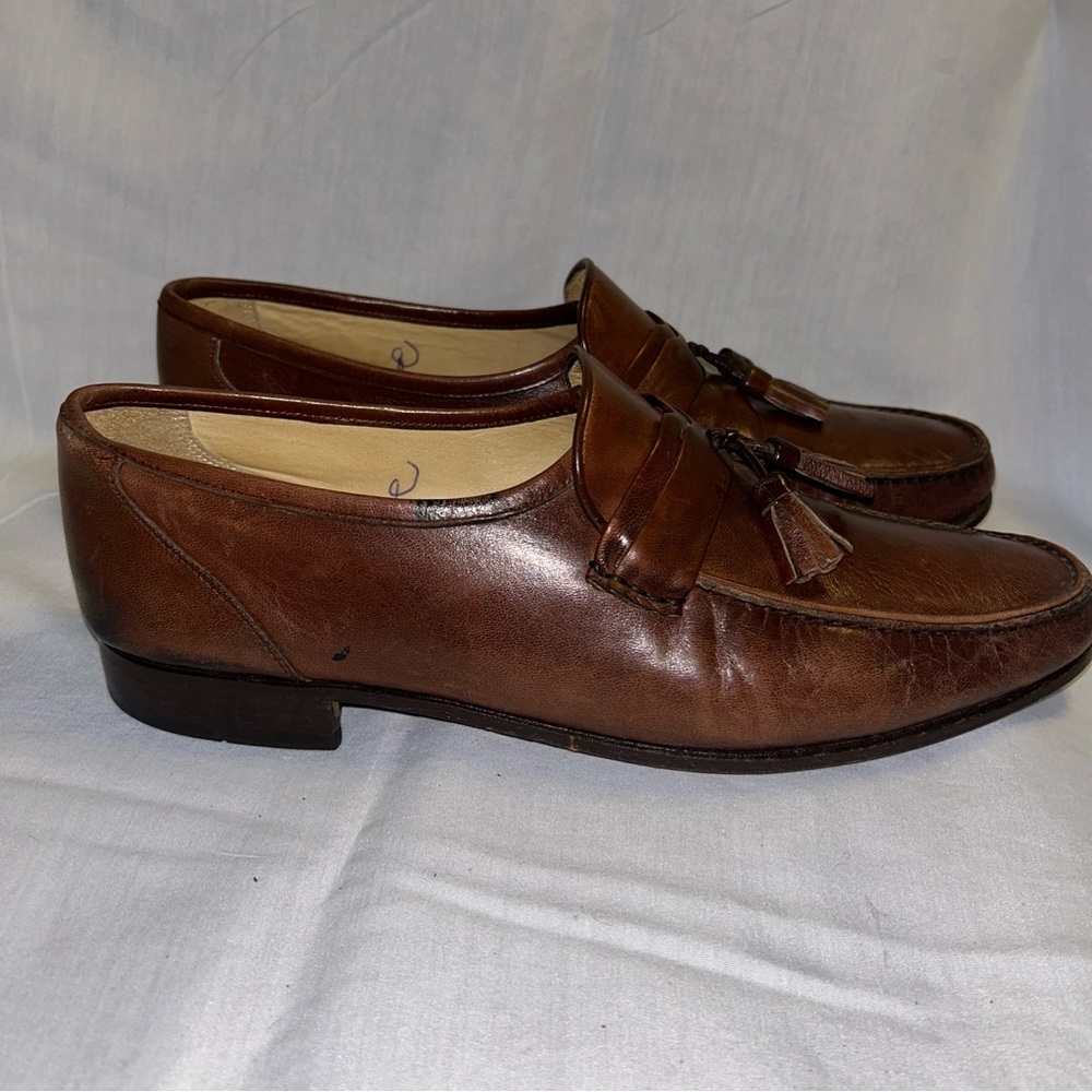 Bally Brown Italian Leather Loafers with Tassels Size 9.5M Great Condition - Picture 5 of 11
